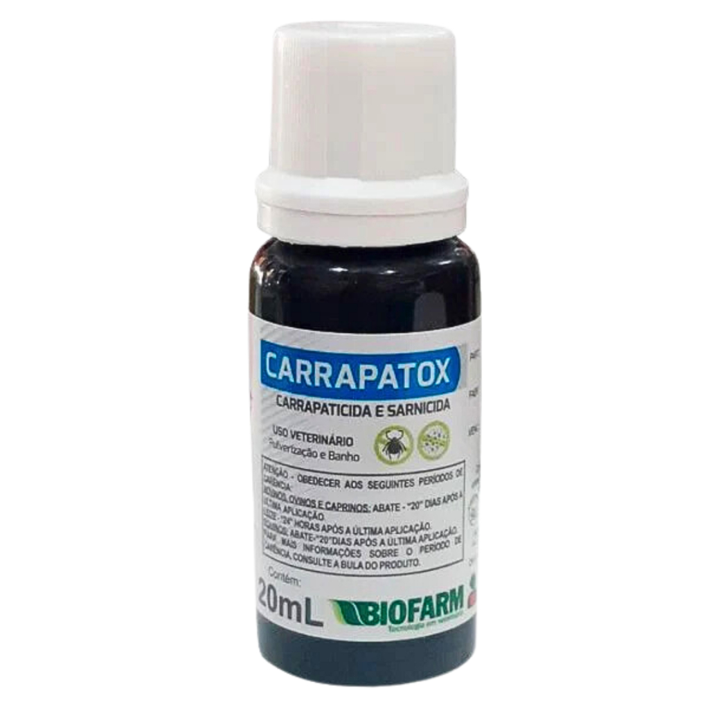 Carrapatox 20ml - CONTRA CARRAPATOS E SARNAS (Pulverização E Banho) Biofarm