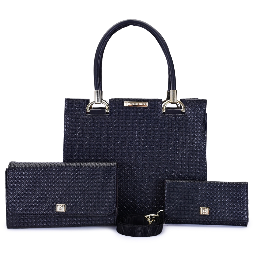 Bolsa Feminina Castelo Casual Média + Bolsa Balada Transversal + Carteira Kit 3 Peças