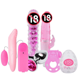 Kit Sex Shop Vibrador Feminino Golfinho Bullet + Personal e Plug Anal Com Egg + Anel Peniano + Vibro Jelly em Oferta na Shopee