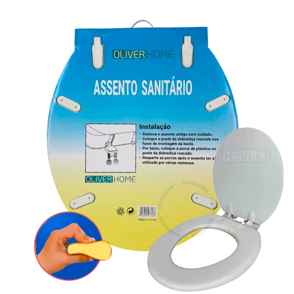 Assento Sanitário Almofadado Tampa Vaso Oval Universal Redondo Deca Celite Icasa Logasa Incepa Slim
