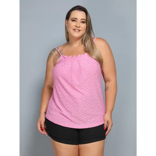 Blusa regata Feminina Plus Size Lease tamanho GG G1 G2