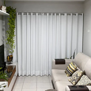 Cortina Voil Gaze De Linho 5,00 x 2,40/2,50/2,60/2,70/2,80 C/forro Blackout Grosso Original em Oferta na Shopee