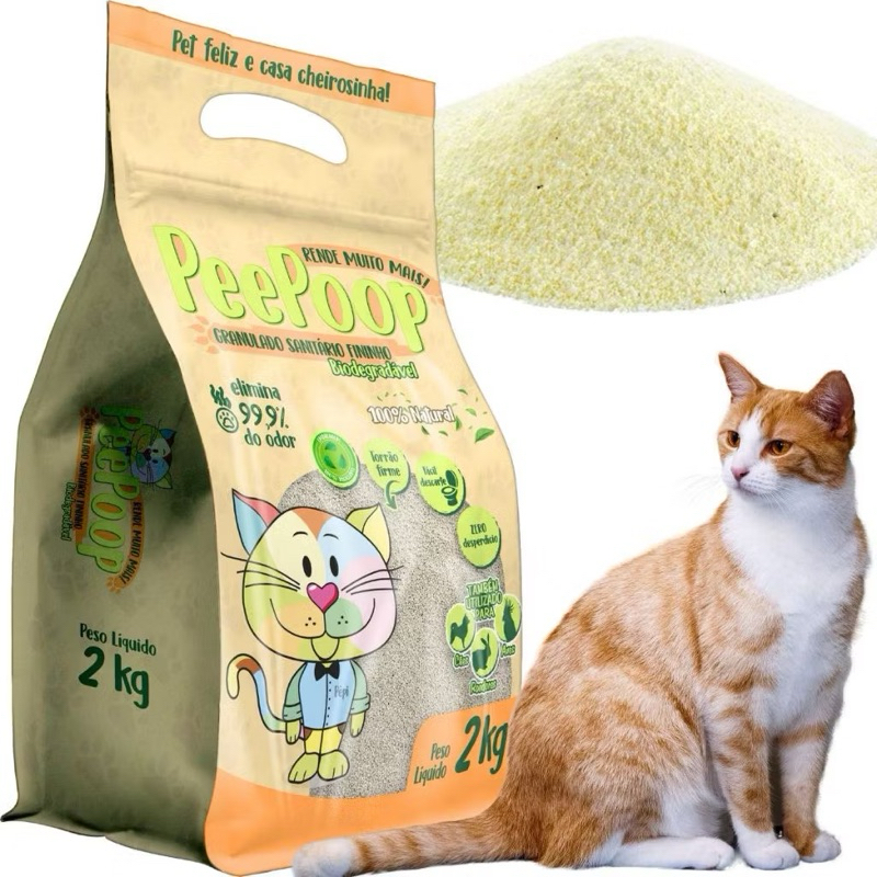 Areia Para Gato Higiênica Biodegradável De Mandioca Fina | Shopee Brasil