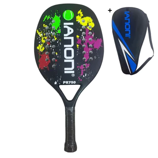 Raquete Beach Tennis Ianoni Fibra Carbono Profissional Pr750 Cor Preto em Oferta na Shopee