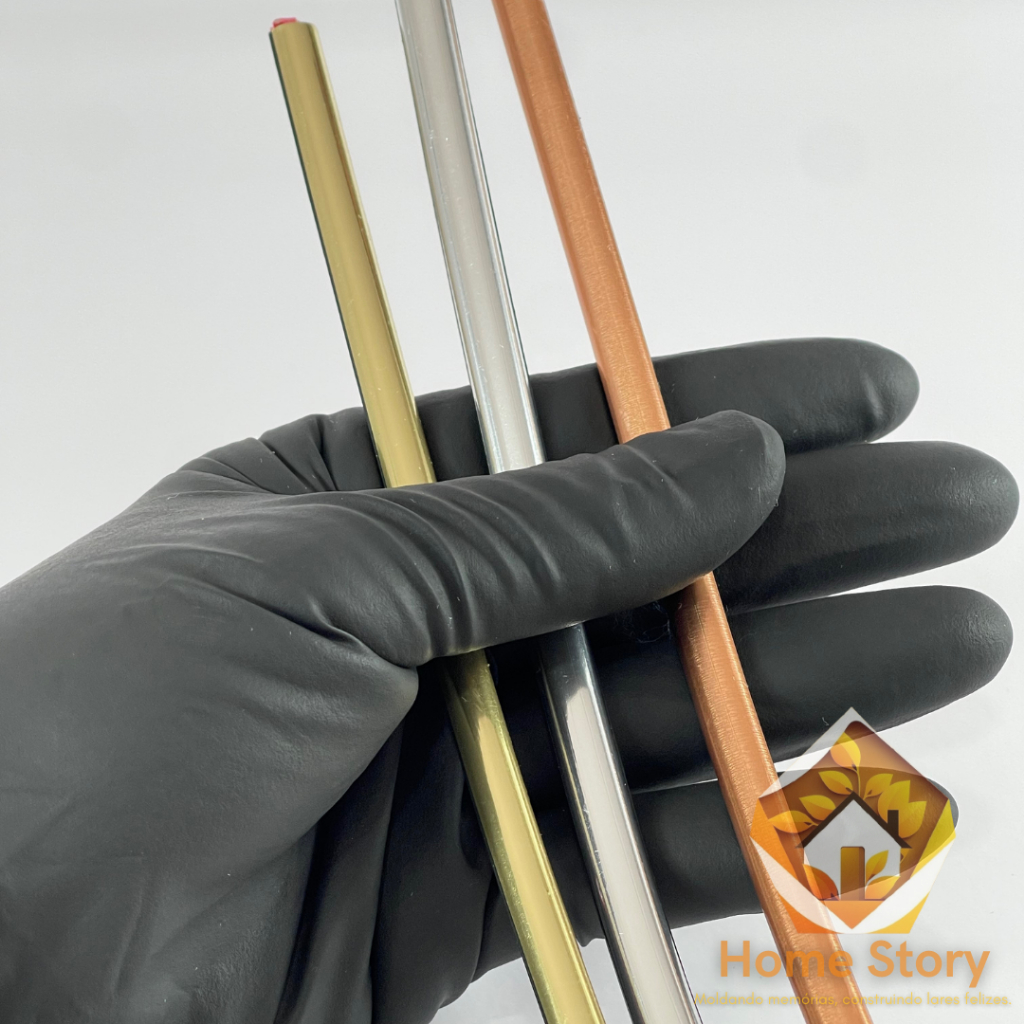 Moldura de espelho autocolante metalizado de pvc 7mm com 3 metros de comprimento