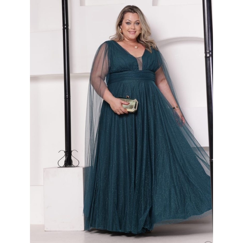 Vestido Capa Tule Festa Feminino | Shopee Brasil