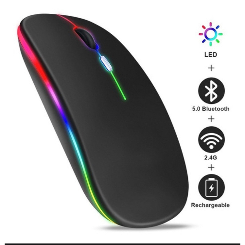 Mouse Sem Fio Recarregavel Wireless Mouse Modelo Ley-181 Cor Preto