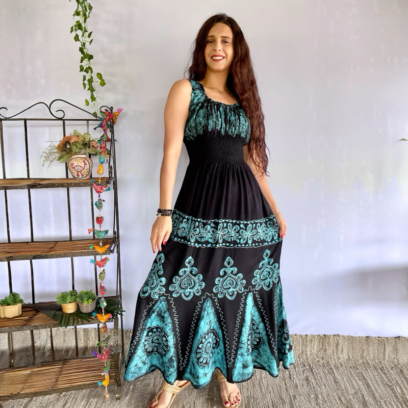 Vestido Indiano Longo Batik Bordado Moda Indiana Feminina Evangelica ...
