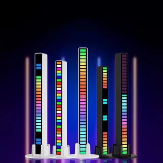 Barra de Led Rítmica Rgb Captação Ativadas Por Voz Com Luz Inteligente Gamer Pc Tv Som Automotivo-Y10096