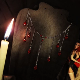 Colar Vamp Blood - vampiro, bat, vampire, gótico, miçanga, goth, halloween, alternativo, acessório, morcego