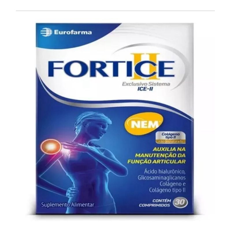 Eurofarma Fortice Colágeno Tipo Ii C/acido Hialurônico 30 Comp | Shopee ...
