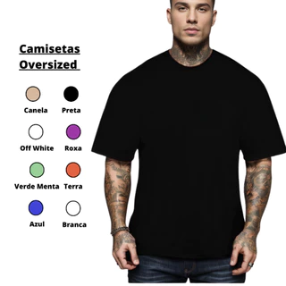Camiseta Oversized Streetwear Masculina 100% Algodão Padrão Americano