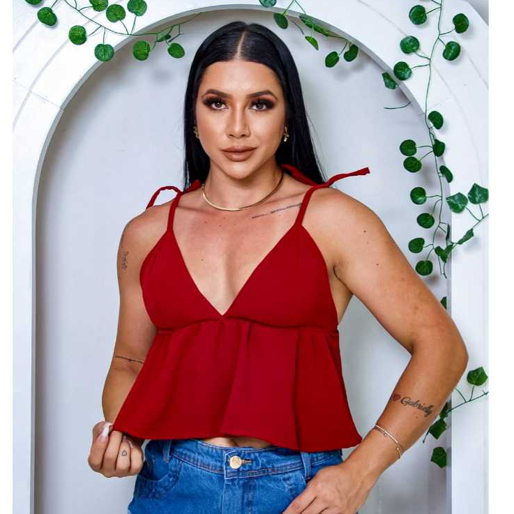 Cropped Feminino com Babado TOP com Babado