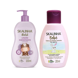 Kit Creme Pentear E Loção Hidratante Bebê Infantil Skalinha
