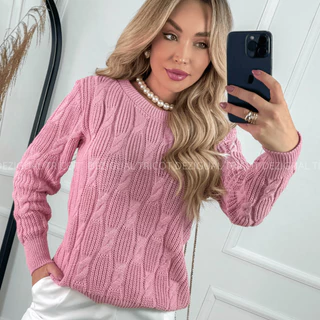Blusa de Frio Manga Longa Feminina Trico Fang Blogueira Inverno 2024