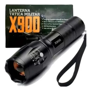 Lanterna Tática X900 LED Recarregável USB Potente Profissional Militar Alta Luminosidade Zoom Campo