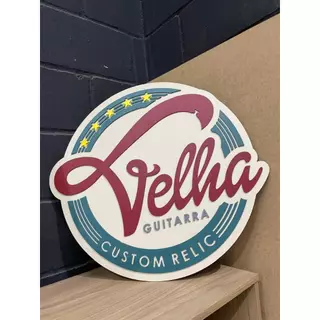 Placa alto relevo 3D em MDF sua logomarca personalizada