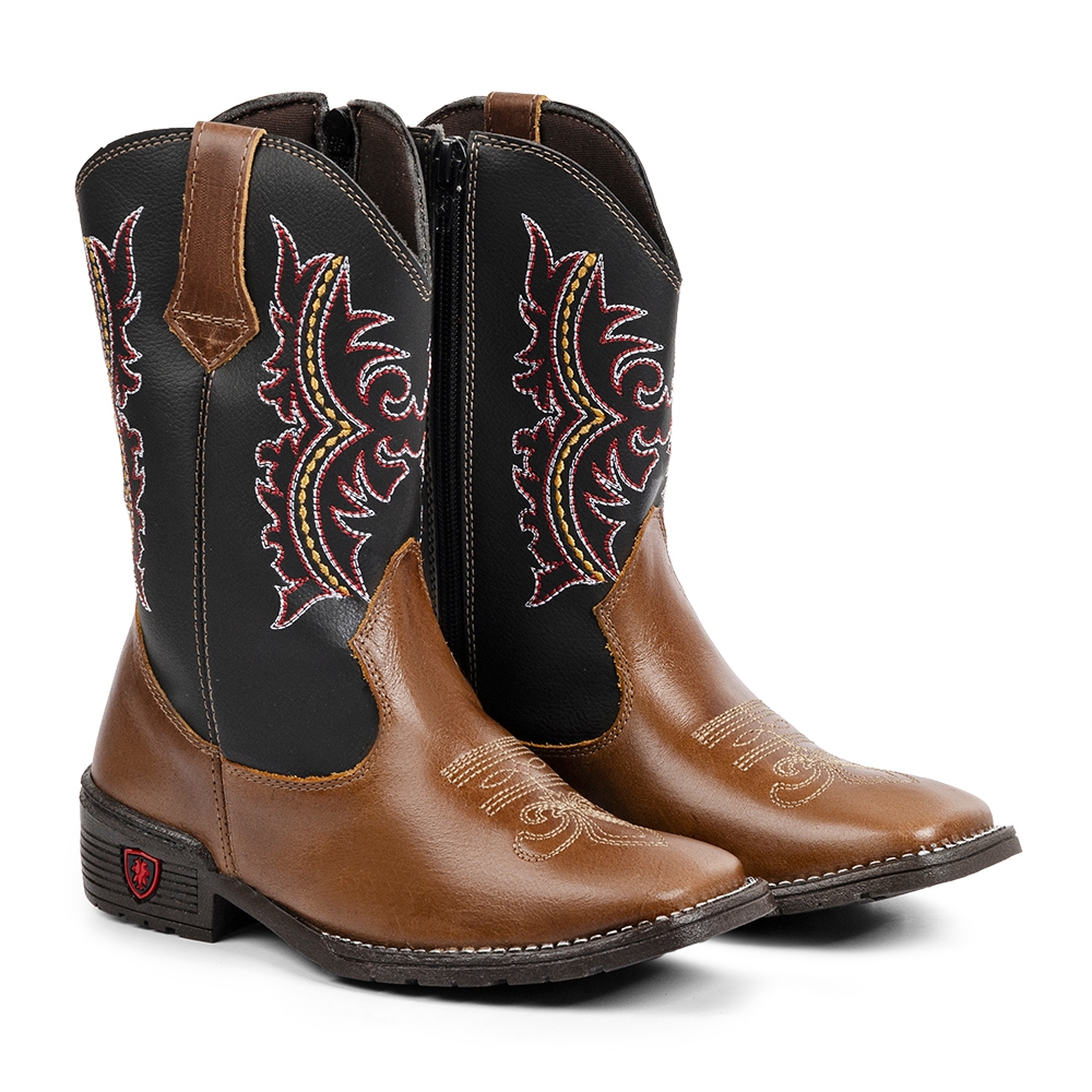Country Couro Bota Masculina CrianÃ§a Discount Mercado Livre Botas