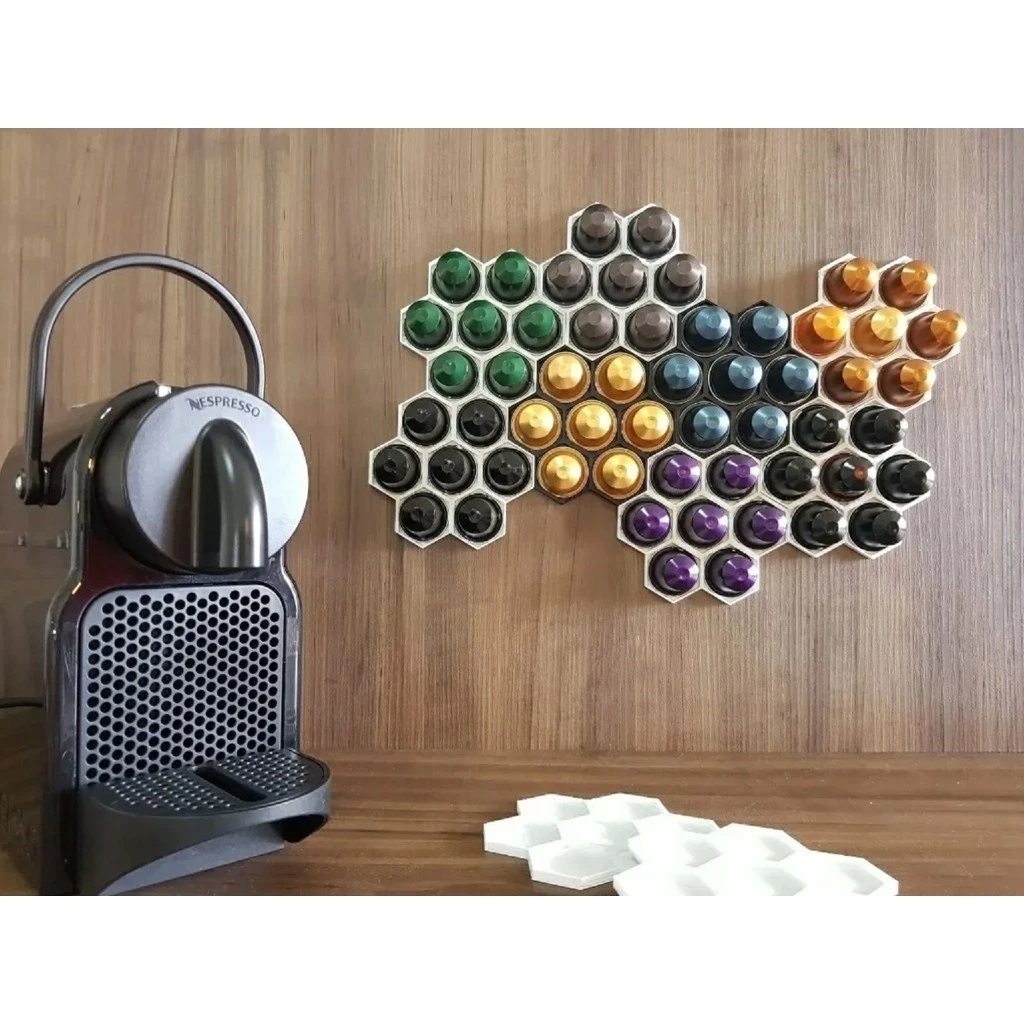 Suporte Porta Capsula Nespresso de Parede Colmeia Organizador