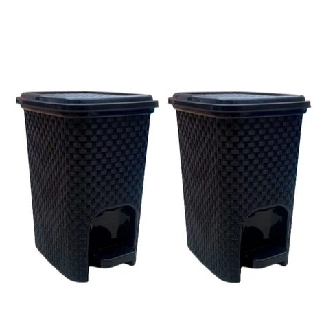 Lixeira Cesto 7L Com Pedal Preta Para Escritório Banheiro Ou Cozinha TOY