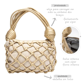 Bolsa Feminina De Mão Detalhe Em Nó