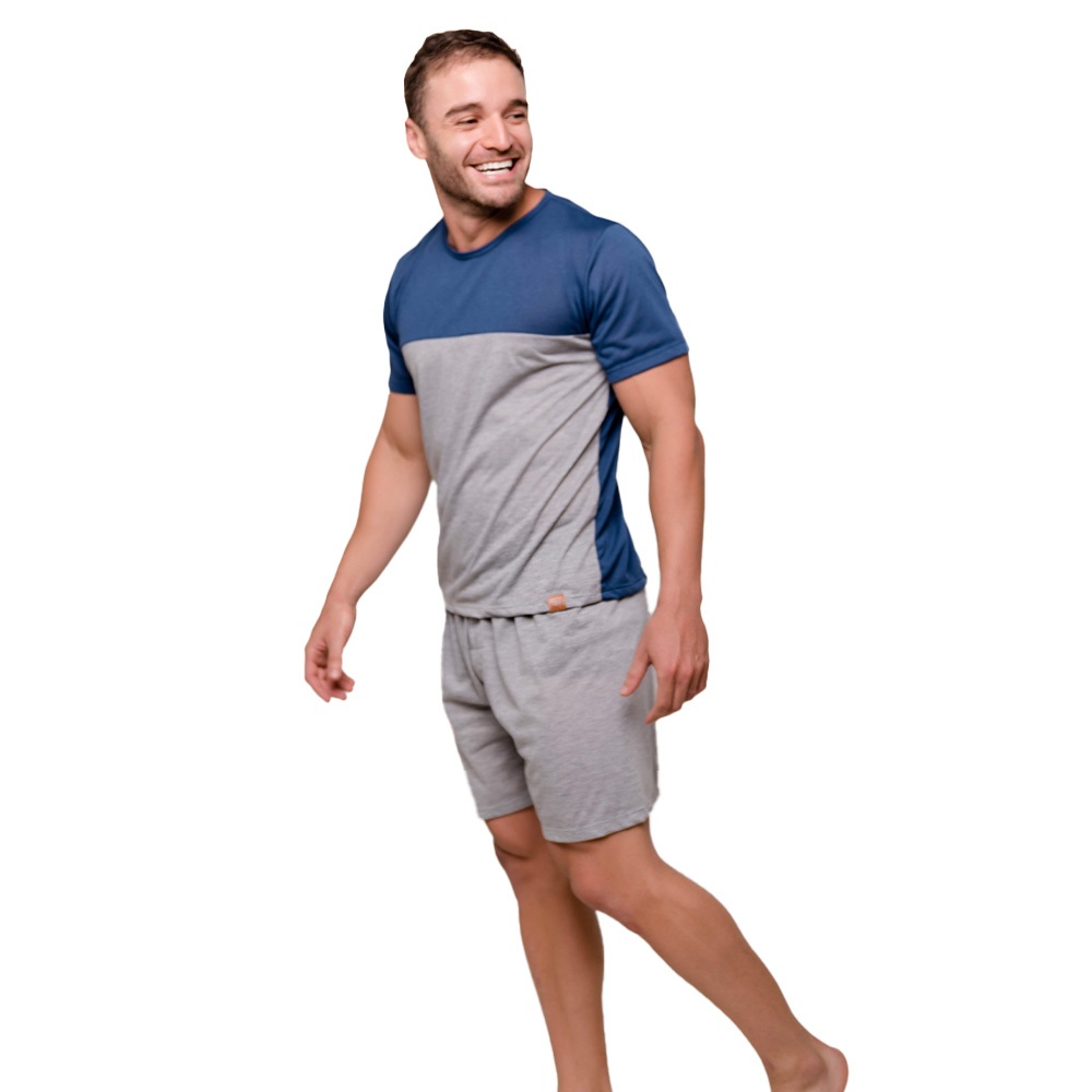 Pijama Masculino Diones Versátil Com Camiseta Lisa e Shorts Para Estilo e Descanso Completo em Oferta na Shopee