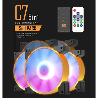 Kit Fan 5 in 1 A-RGB Conjunto Cooler Gamer + Controladora Gabinete Pc Cpu DARK FLASH C7
