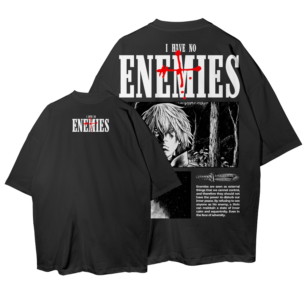 Camiseta Oversized I Have no Enemies Vinland Saga Streetwear