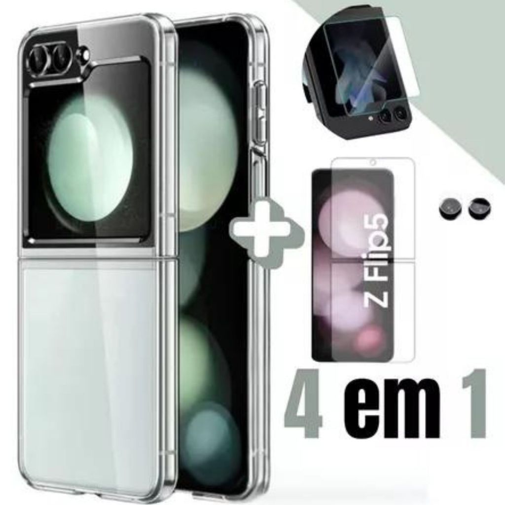 Capinha Capa para Z Flip 5 + Película de Tela Traseira Câmera