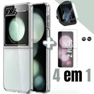Capinha Capa para Z Flip 5 + Película de Tela Traseira Câmera