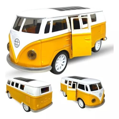 Kombi Carrinho De Ferro Abre Portas Coleção Miniatura