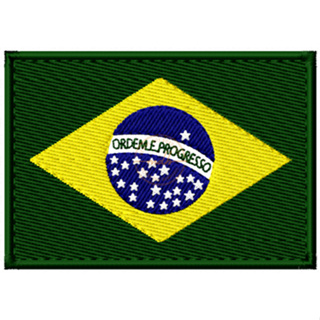 Bandeira Brasil Bordada - Completa (8x5,6cm - 7x4,9cm - 4x2,8cm) - Medida Oficial Brasileira em Oferta na Shopee