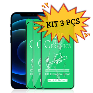 Kit 3 Película De Cerâmica 3D/9D IPHONE FULL Tela Completa IPhone 7 7 plus 7+ 8 8plus 8+ SE 6 6s XR 11 12 13 14 15 16