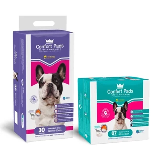 Kit 30 Tapete Higiênico Absorvente 60x55 p/ Casa Apartamento Cachorros Cães Pets Animais Domésticos Pequeno Porte Passeios Viagens