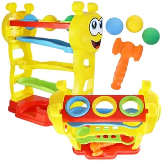 Brinquedo Baby Péia Centopeia Infantil Colorido Educativo Martelinho Bolinhas Bebes Dia das Crianças Meninas Meninos Aniversário