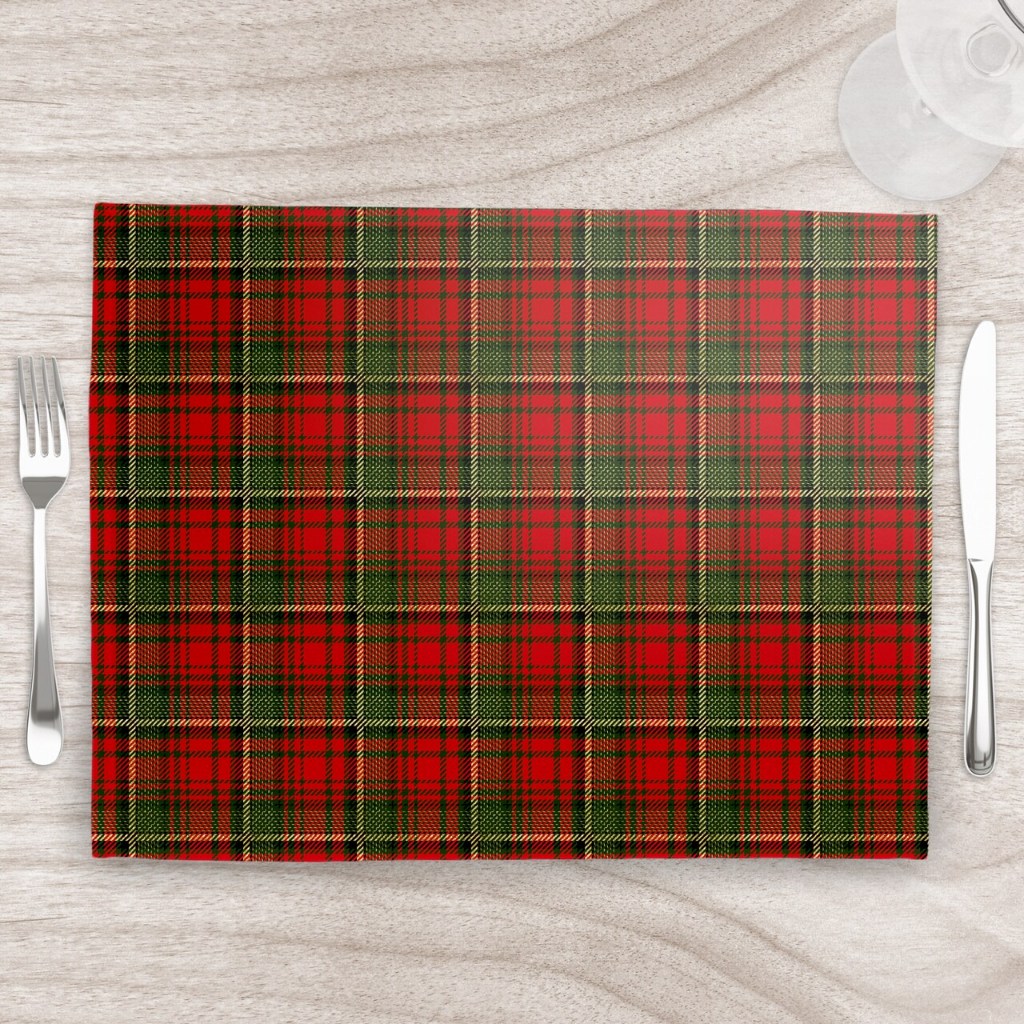 Kit Jogo Americano Natal Xadrez Vermelho/Verde - 2 Peças