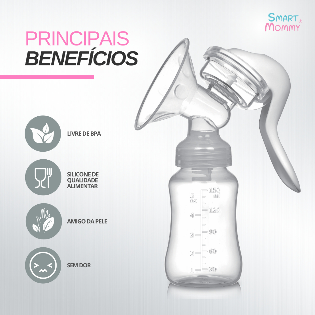 Bomba Tirar Leite Materno Smart Mommy Manual | Shopee Brasil