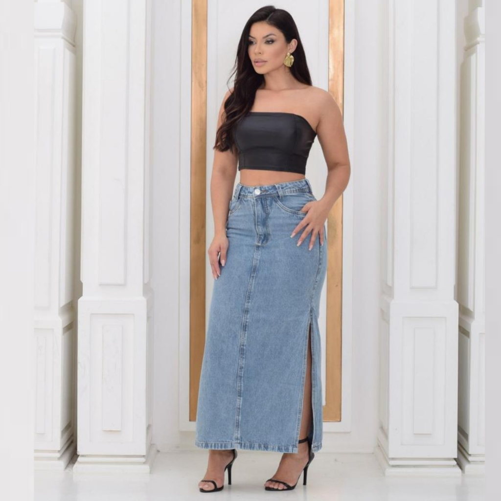 Saia Jeans Evangélica em Oferta Shopee 2025