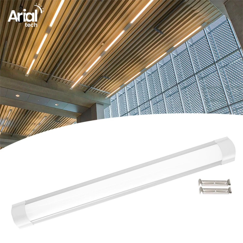 Luminária Tubular Sobrepor Led Linear 20w 60cm Luz Branco Quente