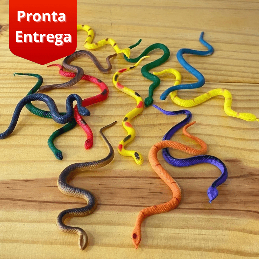 Kit Cobras De Brinquedo Plásticas Realista 8und / Bichos de Plástico p ...