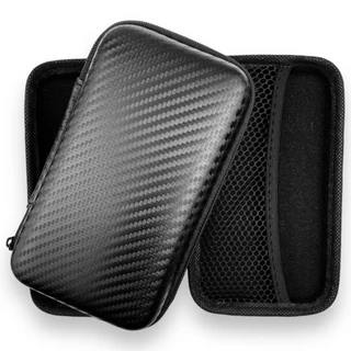Capa Bag Case Estojo de Luxo Couro Guardar Fone Cabos Pendrive HD Externo Viagem Porta Objetos Guardar Fones De Ouvido