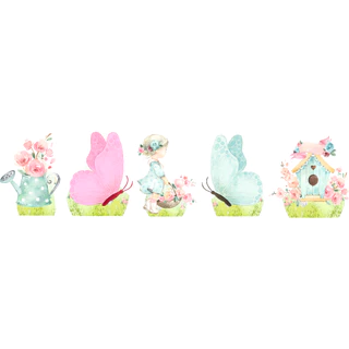 KIT DISPLAYS DE MESA JARDIM ENCANTADO - FESTA E DECORAÇÃO