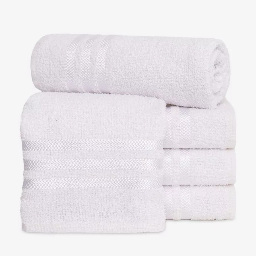 Kit 5 Toalhas de Rosto - 45x70cm - BRANCA