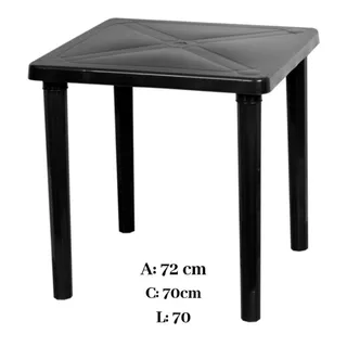 MESA QUADRADA DESMONTÁVEL PRETA