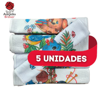 Kit com 5 Panos de Prato Premium Master Chef 42cm X 68cm - Estampas Variadas