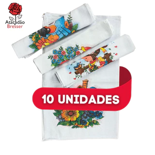 Kit com 10 Panos de Prato Premium Master Chef 42cm X 68cm - Estampas Variadas
