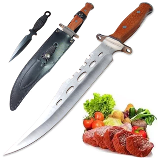 Faca Caça Pesca Churrasco Fulltang Pexeira Com Bainha Luxo