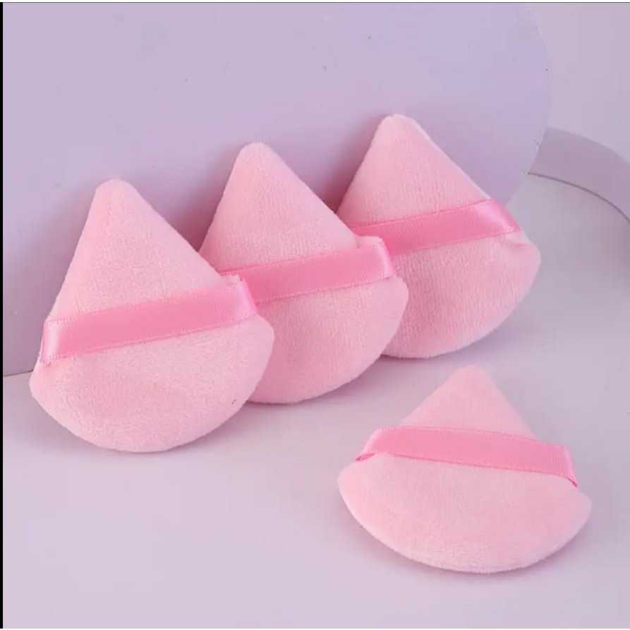 KIT 5 Puffs De Pó De Veludo Macio Para Aplicação Perfeita De Maquiagem. Esponja maquiagem triangular de dedo