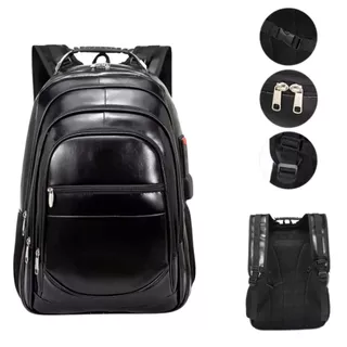 Mochila De Couro Grande E Média Impermeável Trabalho Faculdade Resistente em Oferta na Shopee