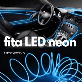Fita LED Neon Automotiva 5 Metros ou 2 Metros para Painel Interno Carro Interior Cores Iluminação em Oferta na Shopee